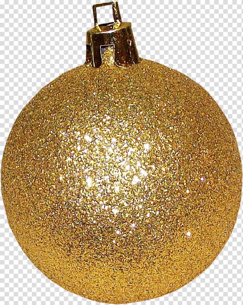 Christmas ornament Christmas decoration New Year , gold glitter transparent background PNG clipart