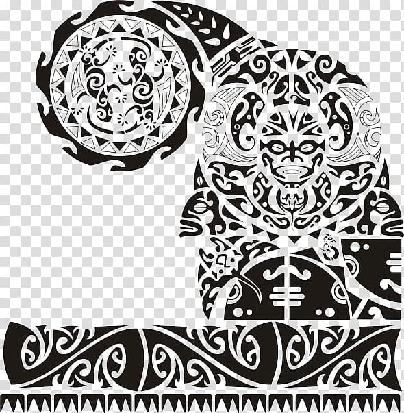 Polynesia Sleeve tattoo Mu0101ori people Tu0101 moko, Chest Tattoo transparent background PNG clipart