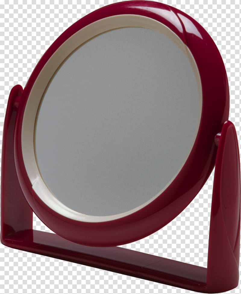 Mirror Scape, Red creative makeup mirror transparent background PNG clipart