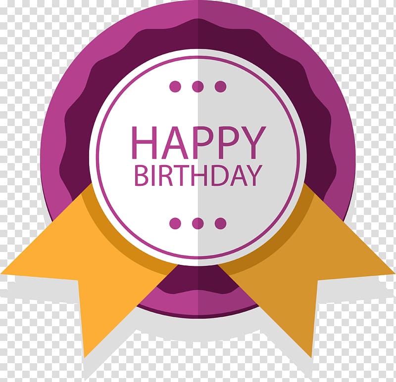 Birthday Computer file, Purple round birthday label transparent background PNG clipart