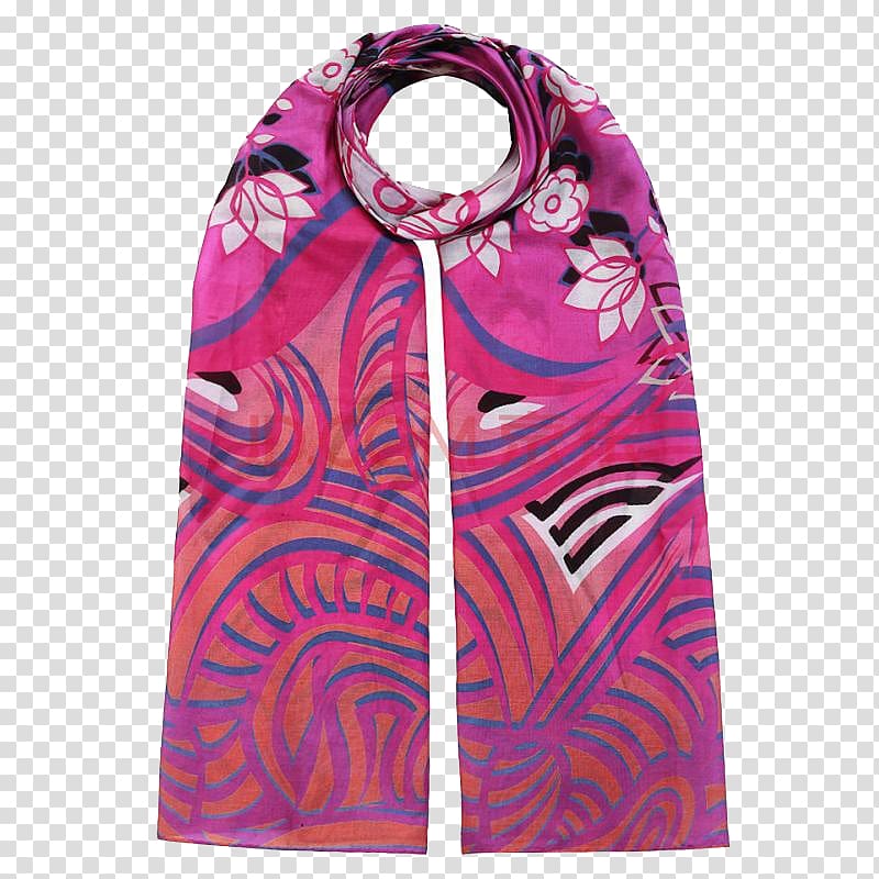 Silk Scarf , Ms. floral pattern silk scarves transparent background PNG clipart
