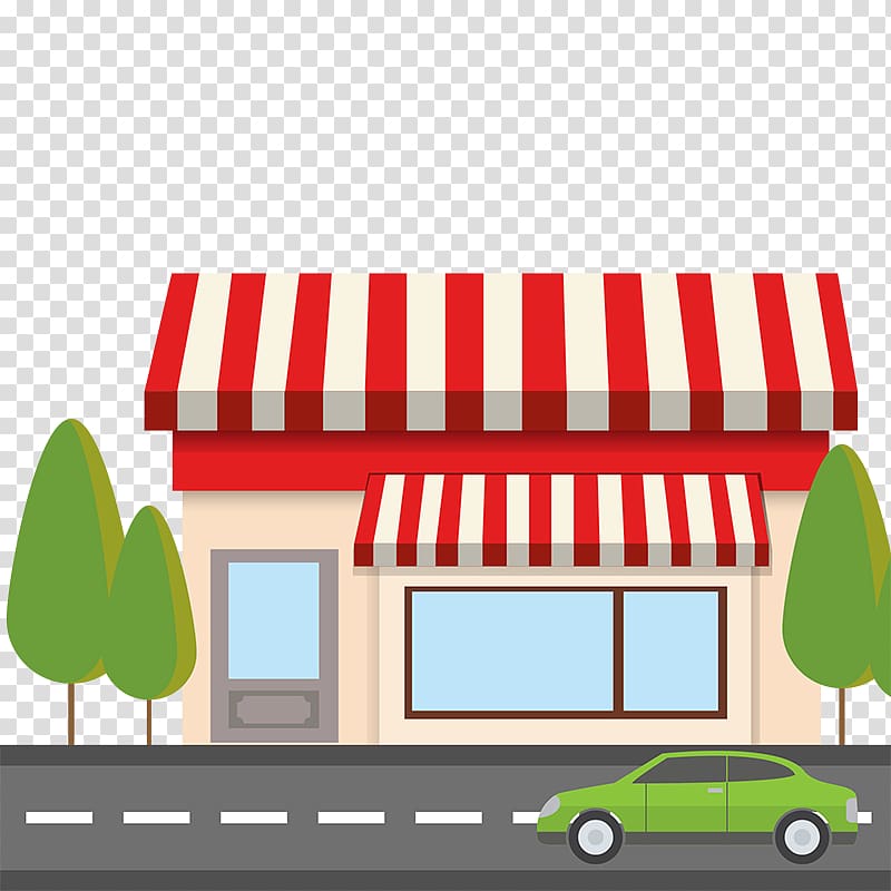 Euclidean , Flat Red Shop with Road transparent background PNG clipart