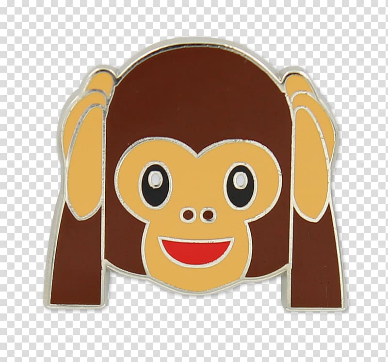 Three wise monkeys Emoji World Pin, monkey transparent background PNG clipart