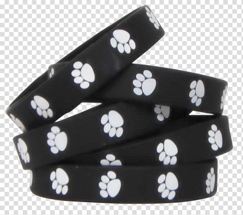 Wristband Gel bracelet White Silicone, paw print transparent background PNG clipart