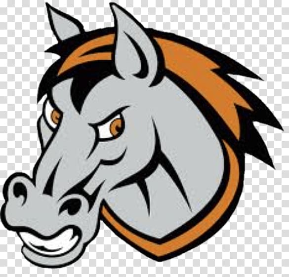 gray and orange horse logo, Kansas City Mavericks Horse Head transparent background PNG clipart