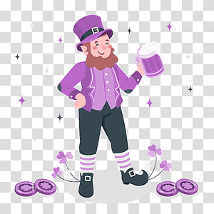 illustration, Leprechaun, money, celebration, happy, magic, culture, fantasy, drinks transparent background PNG clipart thumbnail