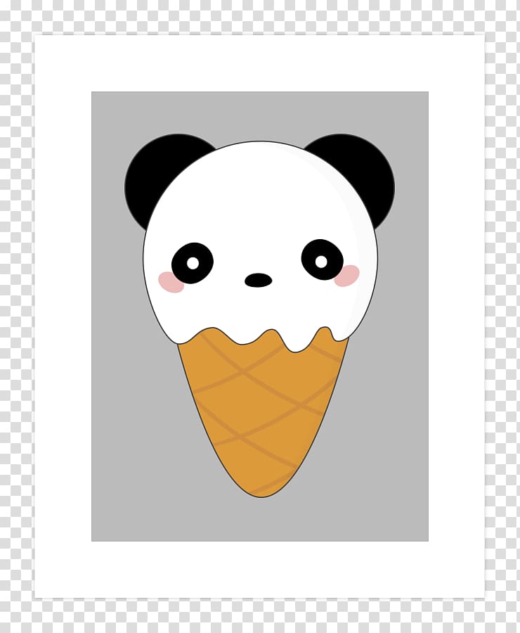 Ice Cream Cones Giant panda Kavaii Dessert, ice cream transparent background PNG clipart