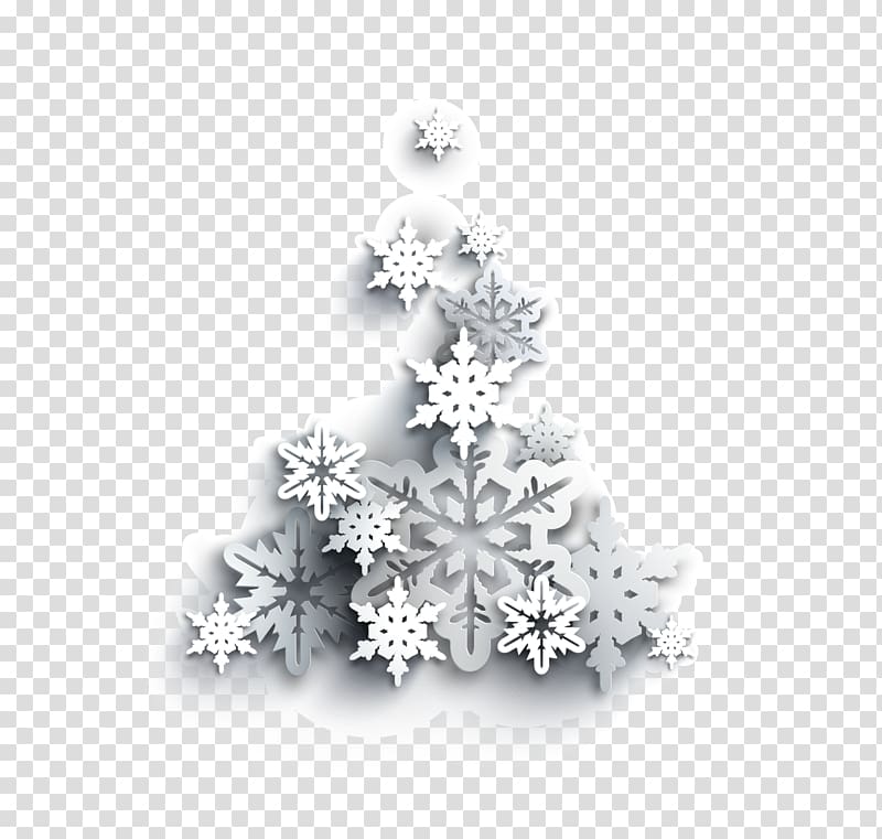 Light Snowflake Christmas tree, Snow White Christmas transparent background PNG clipart