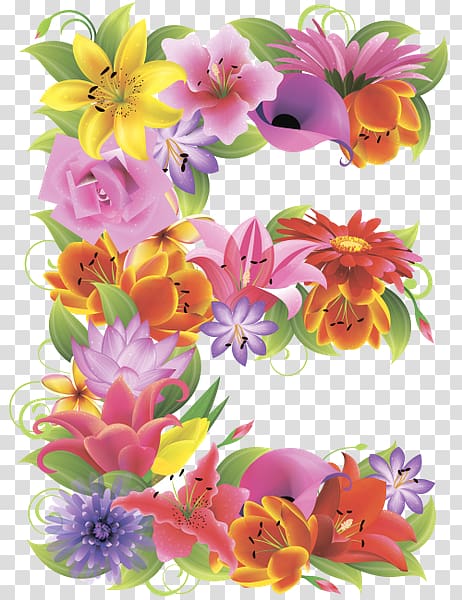Floral design English alphabet Letter Flower, flower transparent background PNG clipart