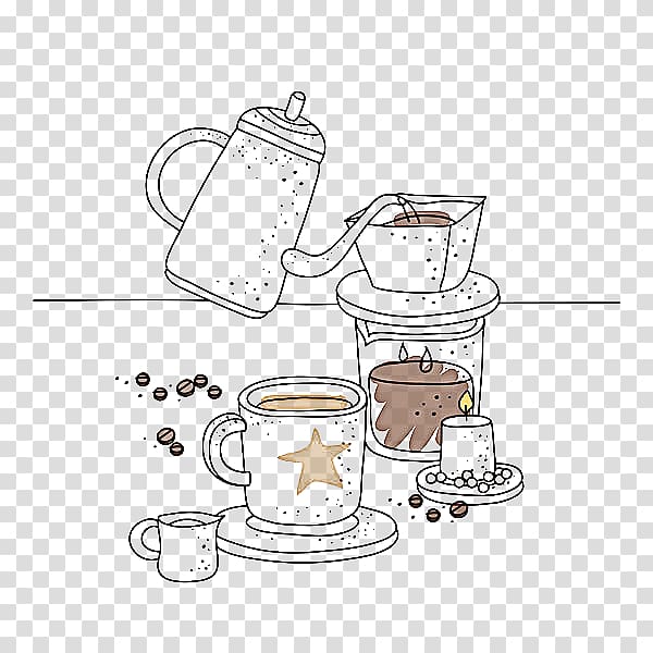 Coffee cup Cafe Kettle Illustration, make coffee transparent background PNG clipart