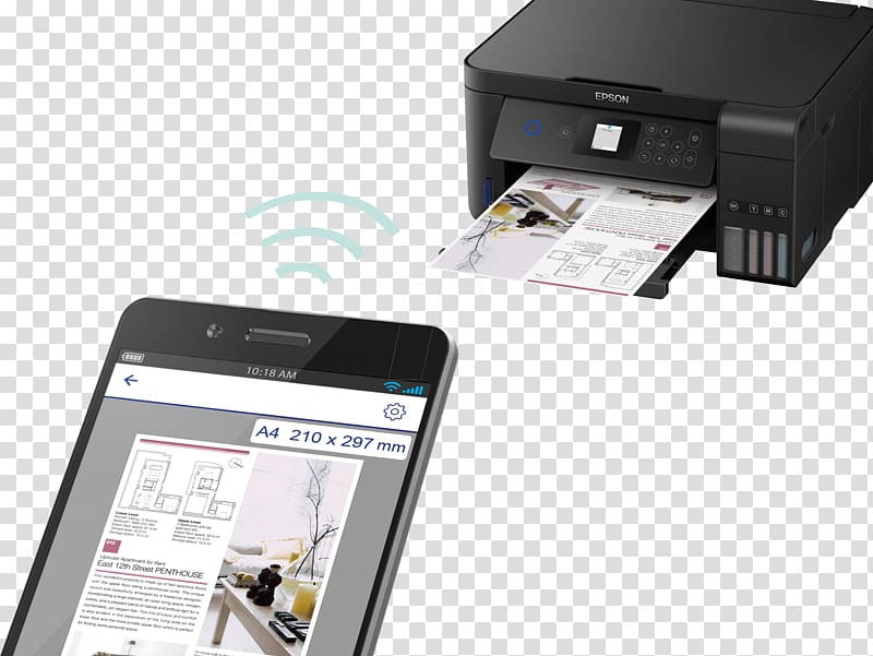 Multi-function printer Inkjet printing Epson, Multifunction transparent background PNG clipart