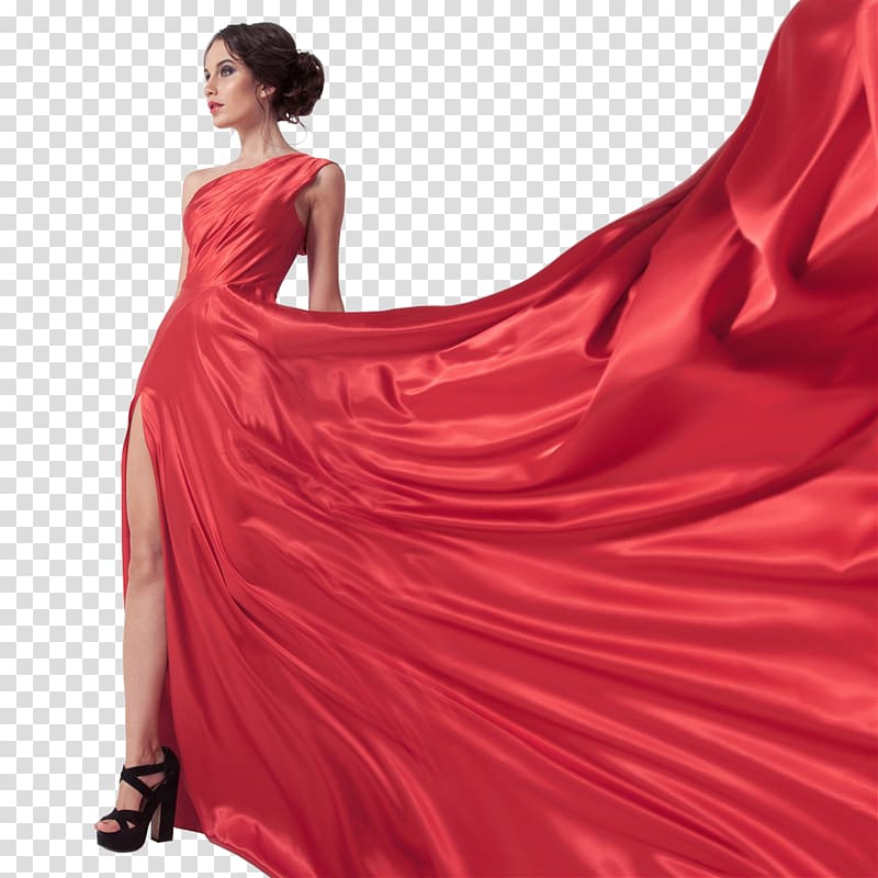 Dress Red White Skirt, Red dress transparent background PNG clipart