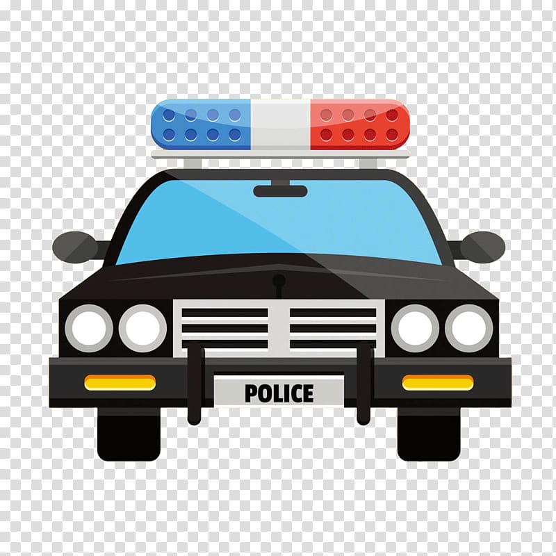 Police car , Police car , Flat cartoon police car transparent