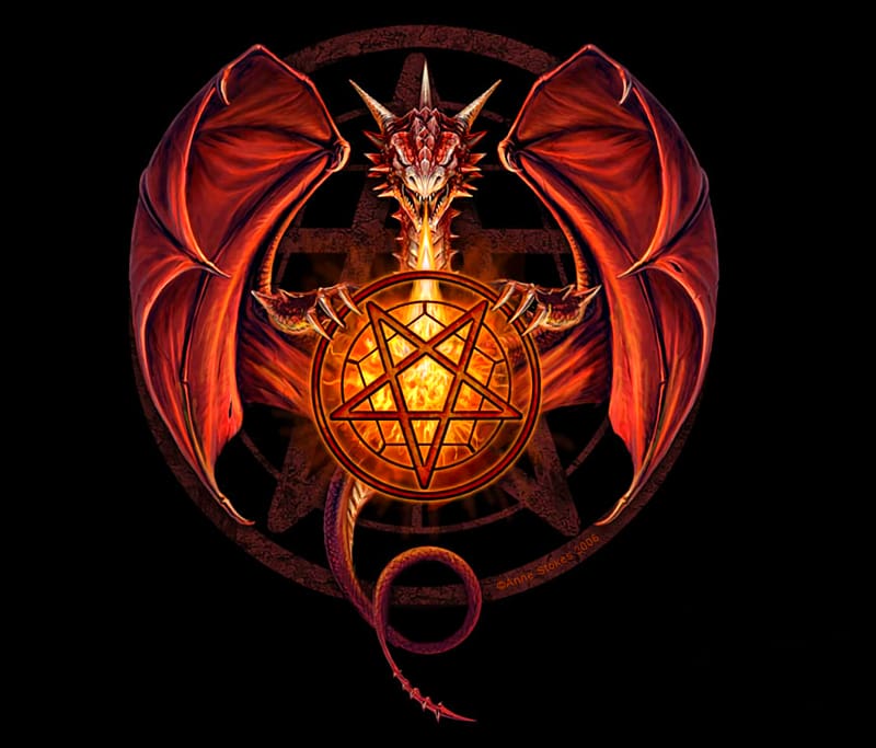 Pentagram Dragon Pentacle Desktop , Evil transparent background PNG clipart