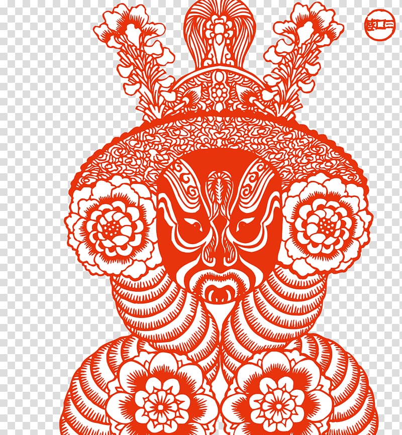 Chinese paper cutting Peking opera Chinese opera, Facebook transparent background PNG clipart