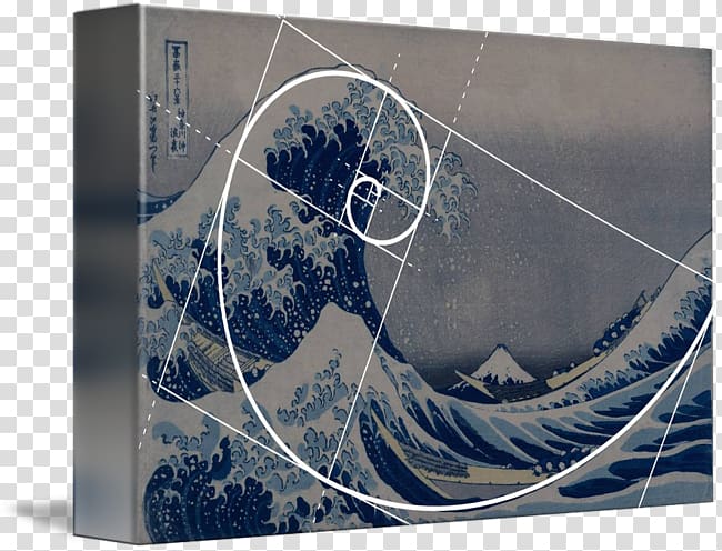 Golden ratio Golden spiral The Great Wave off Kanagawa, Blured transparent background PNG clipart