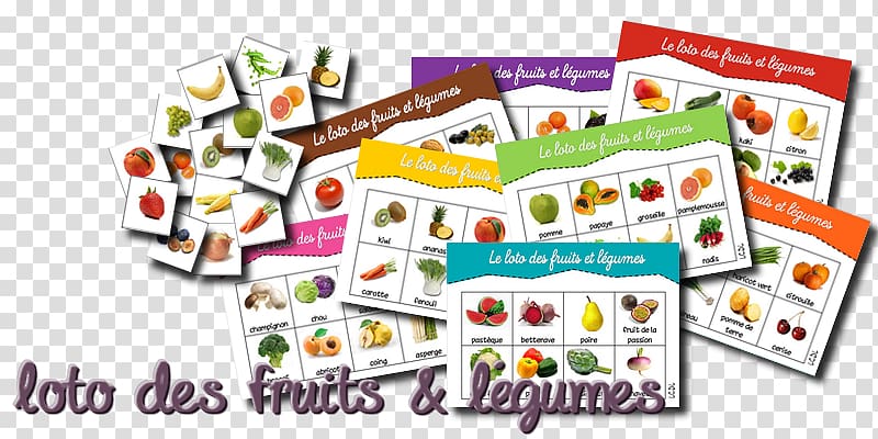 France French Loto Fruits et légumes Food Game, sleep cycle worksheet transparent background PNG clipart