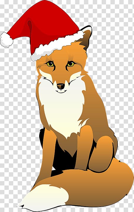 Red fox , Dog Christmas transparent background PNG clipart