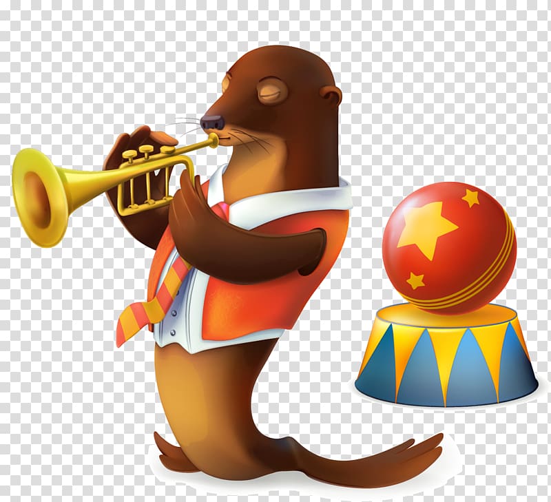 Trumpet Illustration, Circus performances cartoon lion transparent background PNG clipart