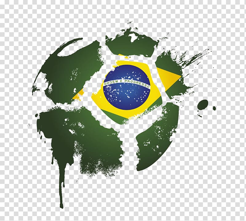 Brazil flag art, Brazil national football team Logo, football transparent background PNG clipart