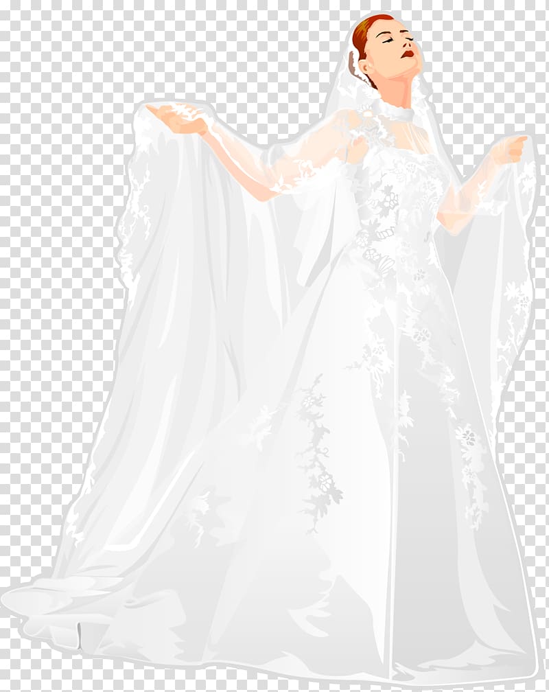 Wedding dress Shoulder White Bride Sleeve, Hand-painted wedding,veil transparent background PNG clipart