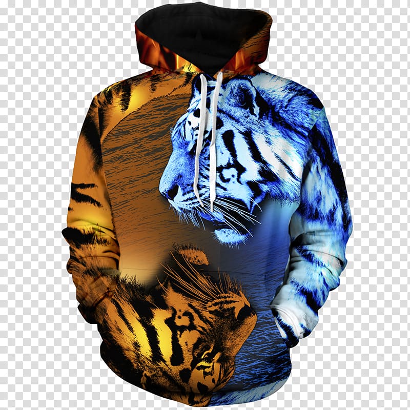 Hoodie Yin and yang Lion Bengal tiger Fire, lion transparent background PNG clipart