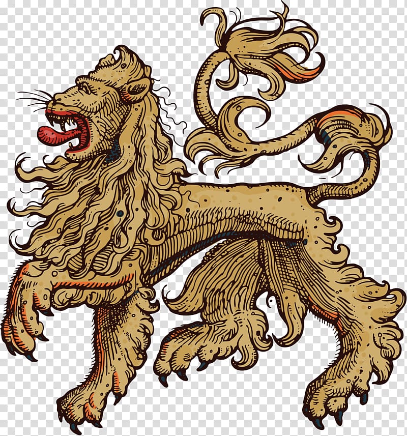 Lion Heraldry , middle ages transparent background PNG clipart