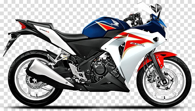 white and blue Honda CBR sports bike, Blue White Red Honda Motorcycle transparent background PNG clipart
