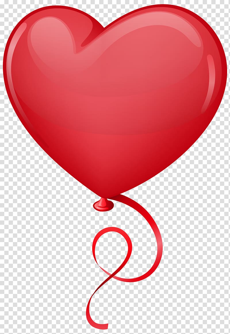 red heart balloon illustration, Heart Balloon , Red Heart Balloon transparent background PNG clipart