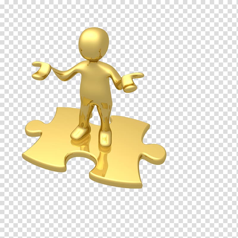 Jigsaw puzzle Gold Three-dimensional space, gold transparent background PNG clipart