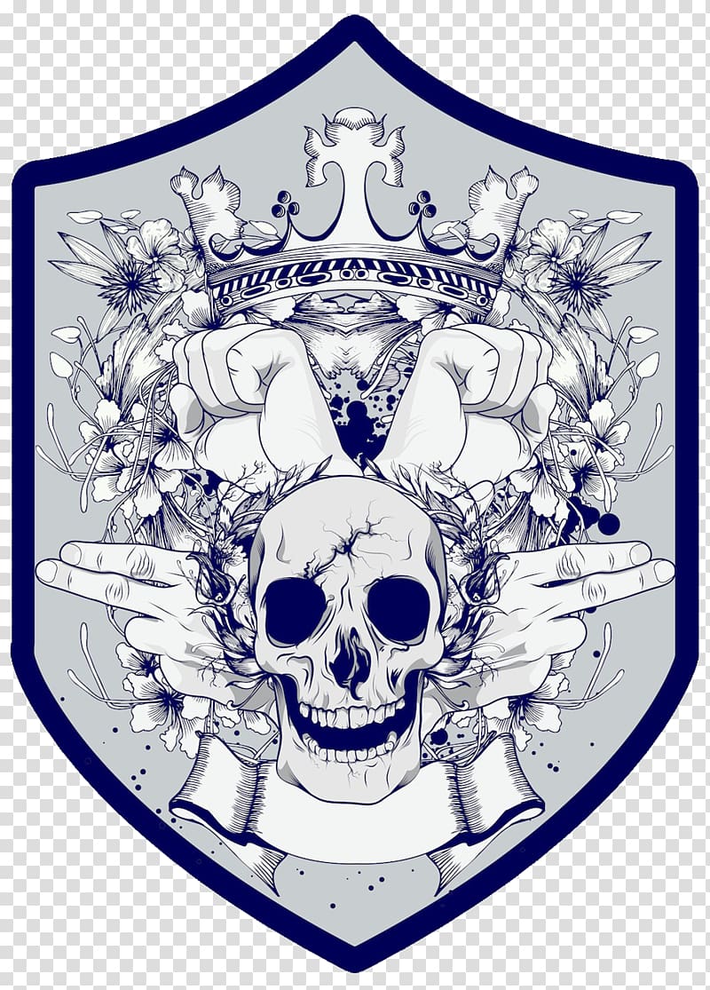 T-shirt Shield Illustration, Skull shield transparent background PNG clipart