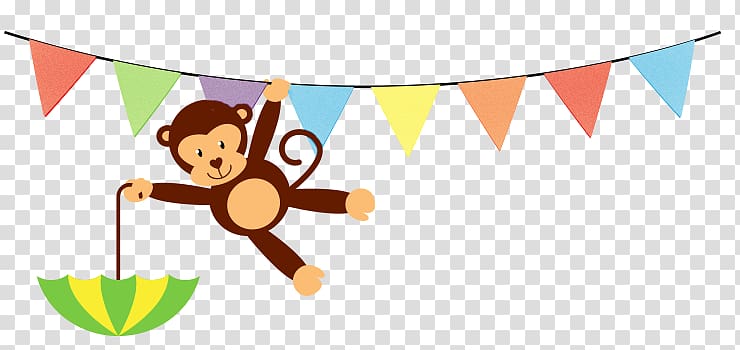 Circus Sticker , Flag Pull little monkey transparent background PNG clipart