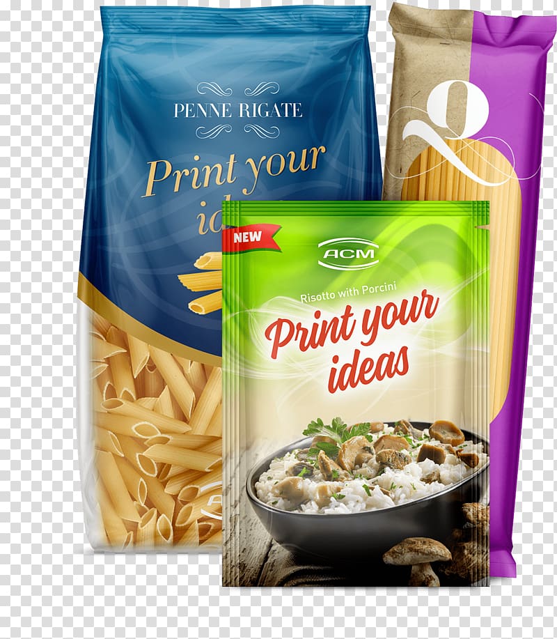Vegetarian cuisine Pasta Plastic bag Packaging and labeling, Food package transparent background PNG clipart