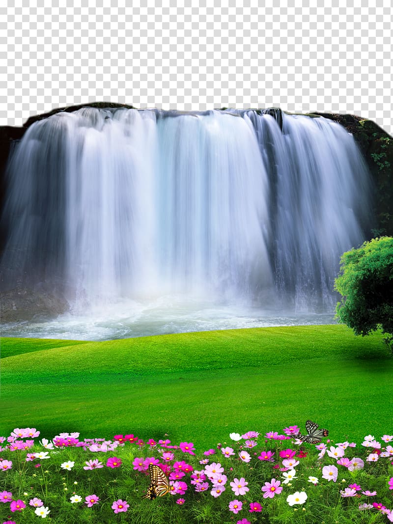 waterfalls time lapse , 2017 Waterfall landscape material transparent background PNG clipart