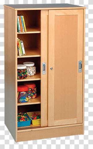 brown wooden wardrobe, School Storage Cupboard transparent background PNG clipart