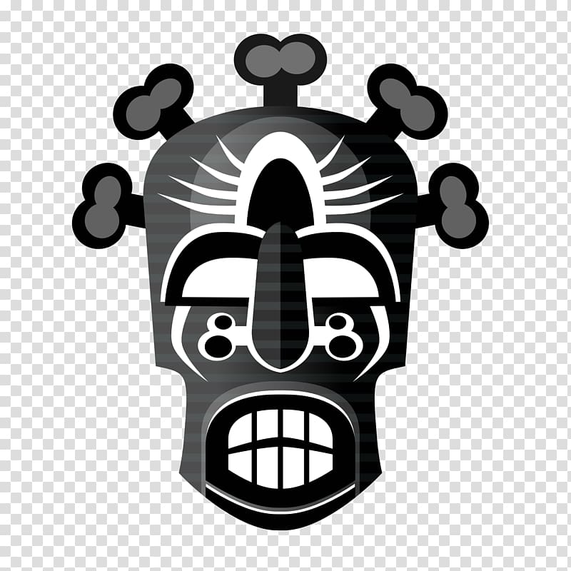 Traditional African masks , abstarct transparent background PNG clipart