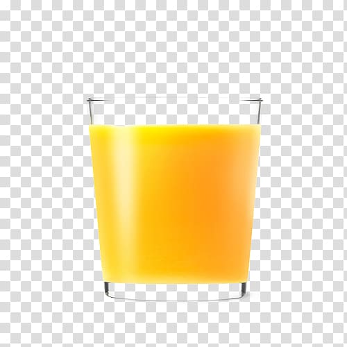 Orange juice in glass cups on a white background Vector Image