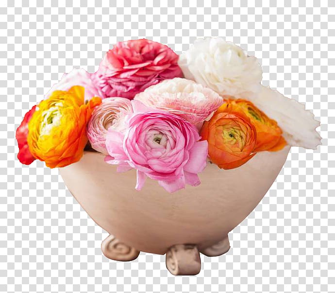 Garden roses Flower bouquet Flowerpot, Colorful European peony flower pots transparent background PNG clipart