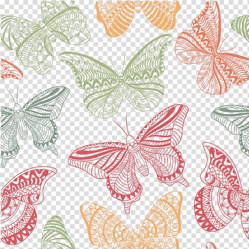 Butterfly Euclidean Painting Pattern, Art Painting Butterfly transparent background PNG clipart