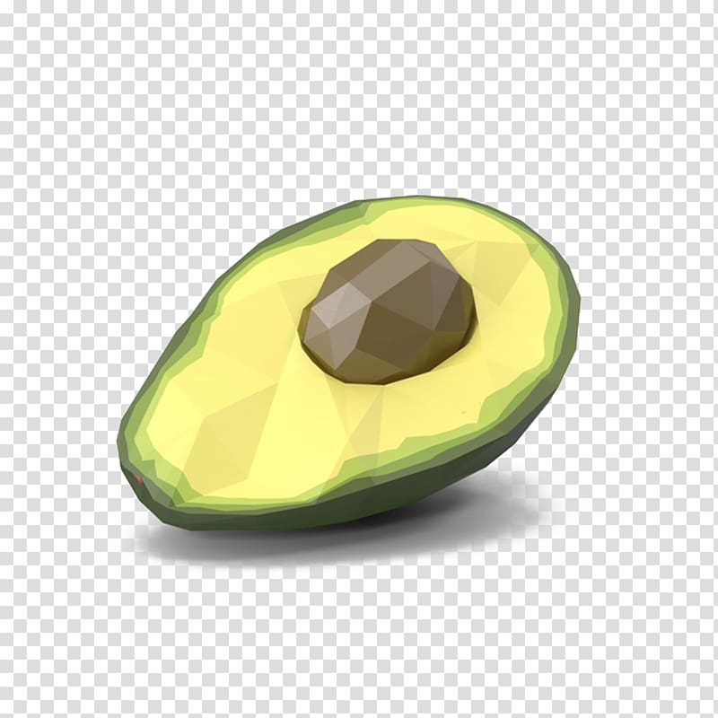 Avocado Low poly Pear, Oligomeric half avocado transparent background PNG clipart