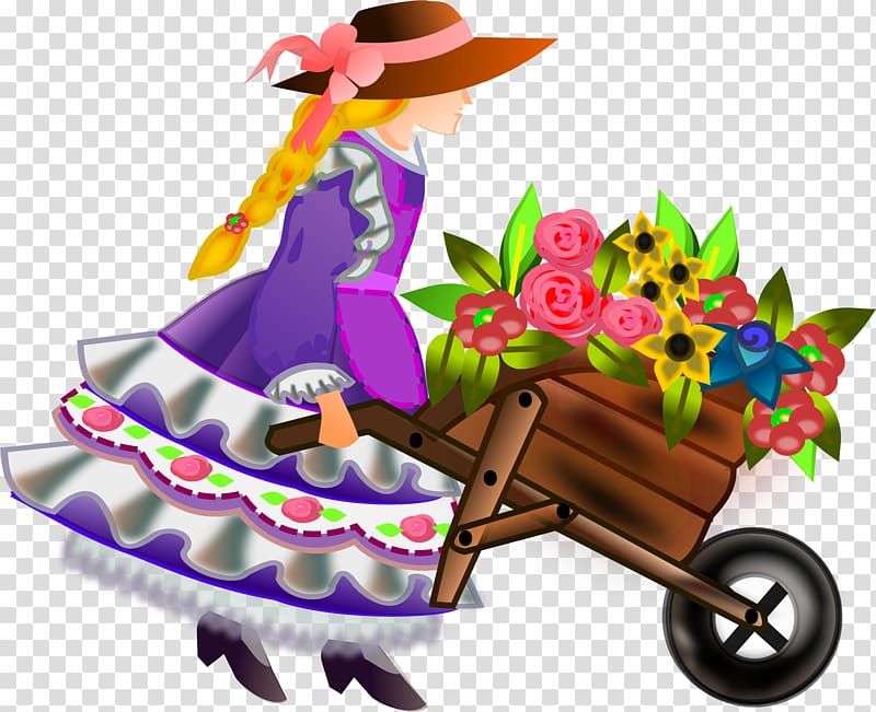 Wheelbarrow Flower Floristry , blush floral transparent background PNG clipart