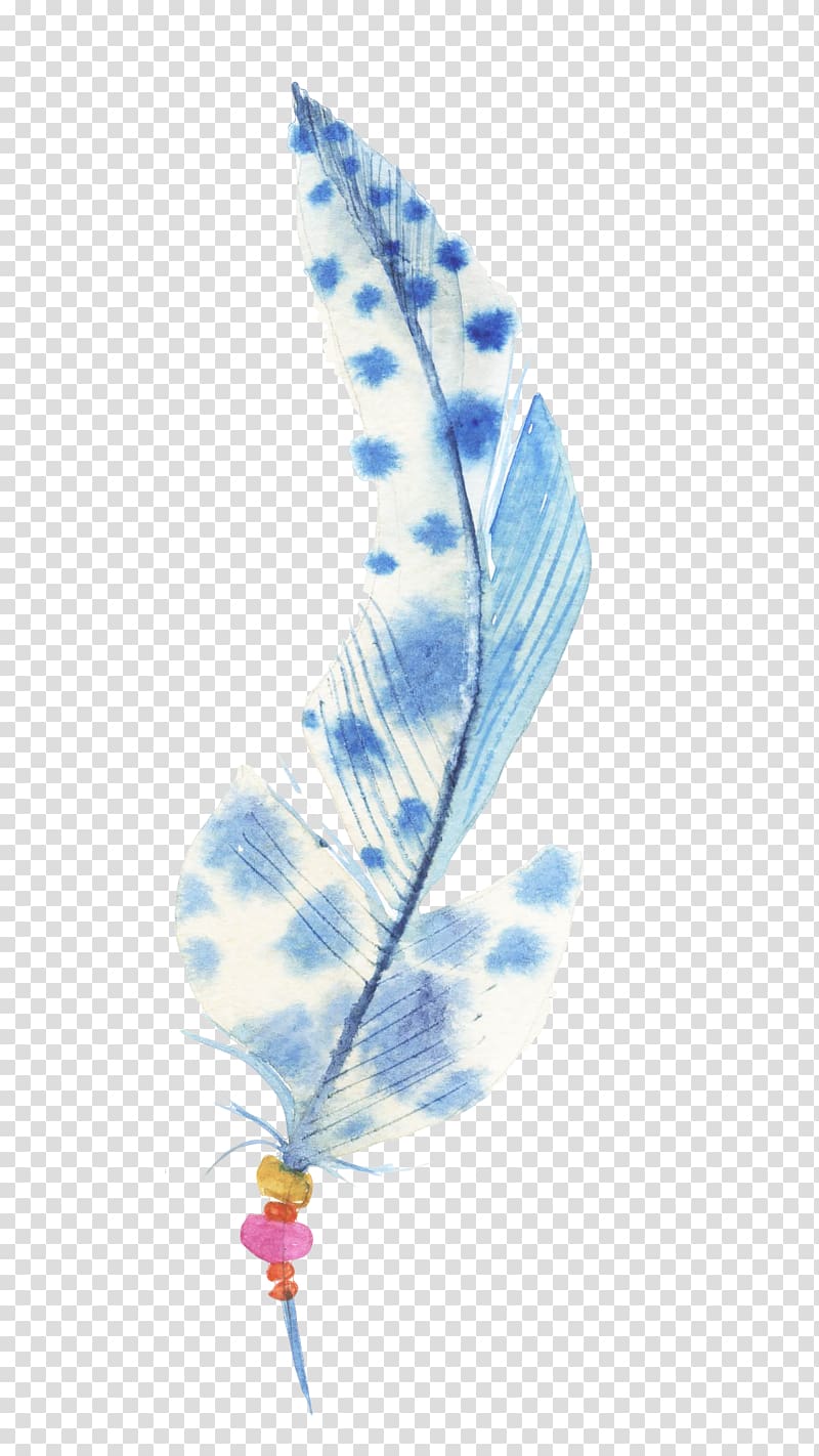 Feather, Hand-painted feathers transparent background PNG clipart