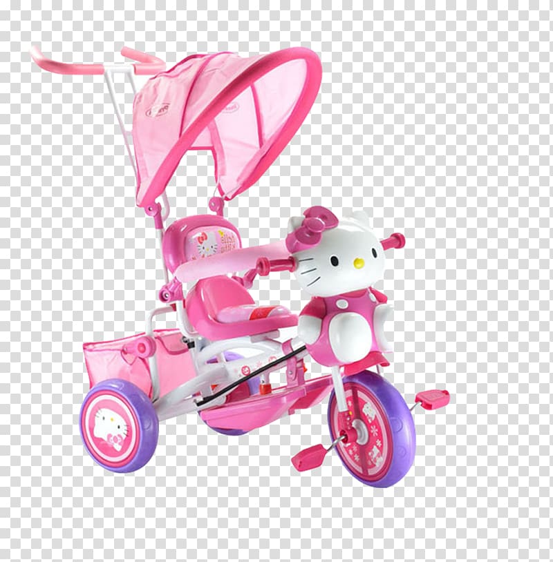 Hello Kitty Child Baby transport, Hello Kitty Stroller transparent background PNG clipart