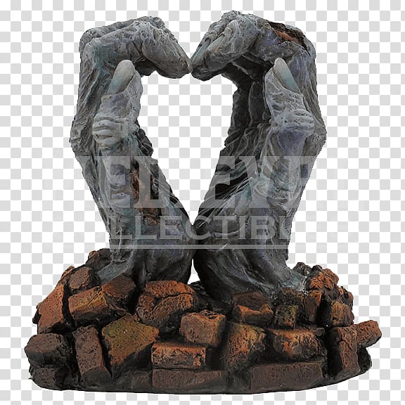 Statue Sculpture Zombie Figurine The Thinker, tombstone heart transparent background PNG clipart