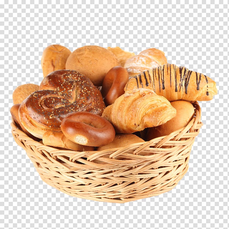 a basket of bread transparent background PNG clipart