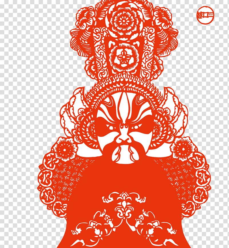 Beijing Peking opera Chinese paper cutting, Facebook transparent background PNG clipart