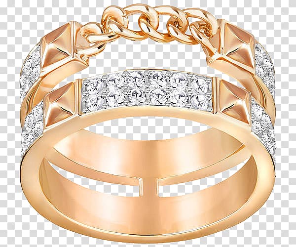 Ring Swarovski AG Gold plating Jewellery, Swarovski jewelry golden rings transparent background PNG clipart