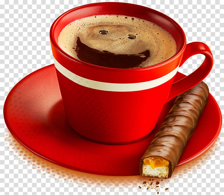 Instant coffee Twix Espresso Latte macchiato, red cup transparent background PNG clipart