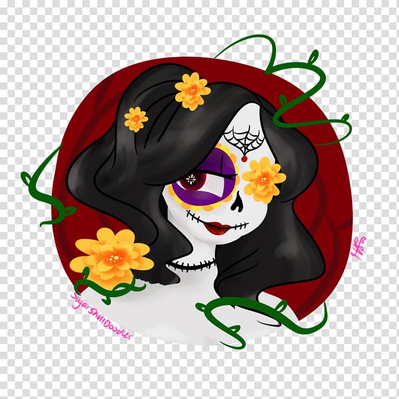 Character Skull Fiction , Dia De Los Muertos transparent background PNG clipart