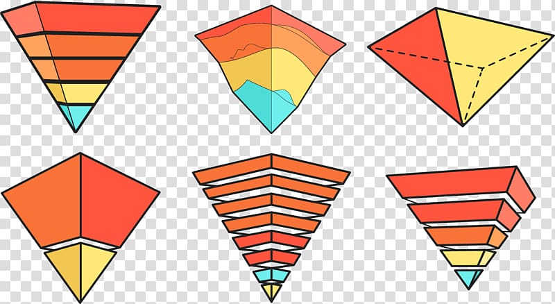 Inverted pyramid Triangle, Rainbow inverted Pyramid transparent background PNG clipart